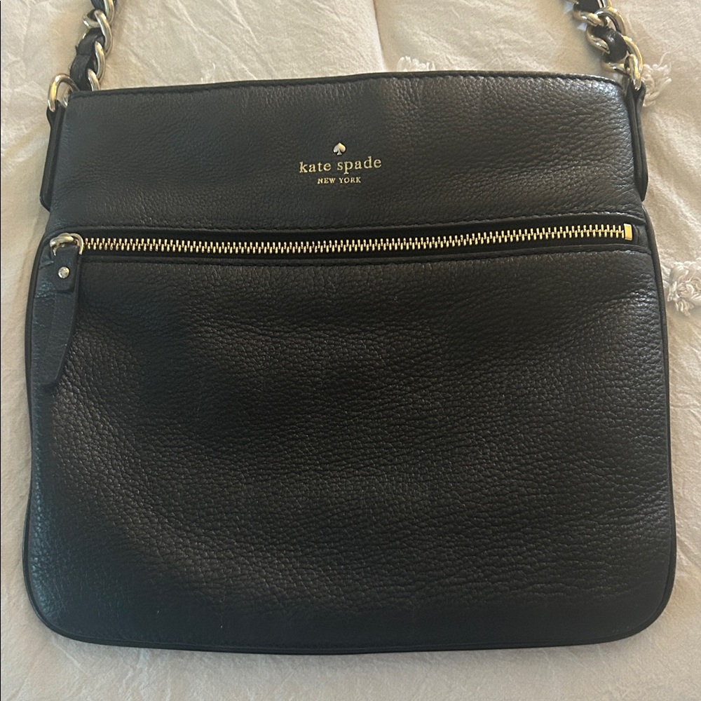 Authentic Kate Spade crossbody purse/ bag, black leather, great condition, clean